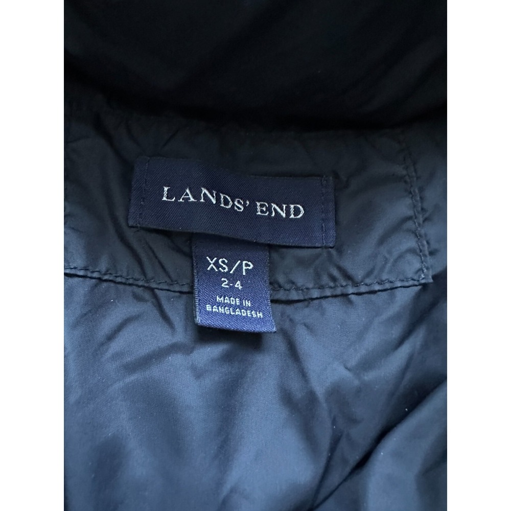 Lands' End Black Nylon Goose Down Filled Coat Women's size XS - Picture 7 of 13